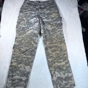 US Army‎ ACU Pants Mens Medium Long Gray Digital Camo Cargo Ripstop Button Fly
